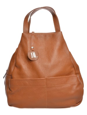 Anna Luchini Brown Rundleer Tas