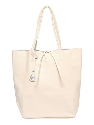 Roberta M Beige Rundleer Tas