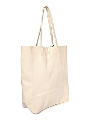 Roberta M Beige Rundleer Tas