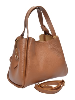 Anna Luchini Brown Rundleer Tas