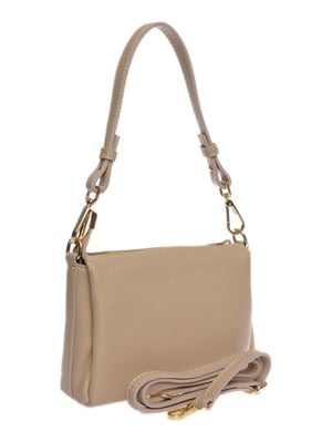 Luisa Vannini Beige Rundleer Tas