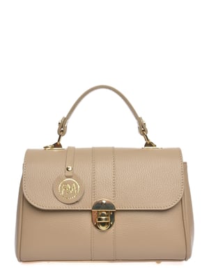 Roberta M Beige Rundleer Tas
