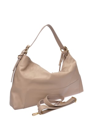 Luisa Vannini Beige Rundleer Tas