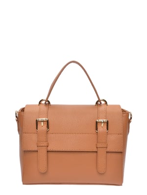 Anna Luchini Brown Rundleer Tas