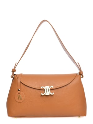 Anna Luchini Brown Rundleer Tas