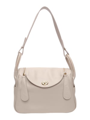 Luisa Vannini Beige Rundleer Tas
