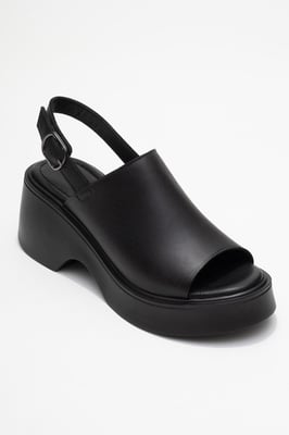 Power Leer Platform Sleehak Sandalen (Women)