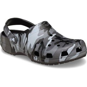 Crocs Classic Camouflage Clog Thermoplastische Heren Klompen In Zwart/Slate Grijs