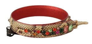 Dolce & Gabbana Beige Exotisch Leren Kristallen Schouderband