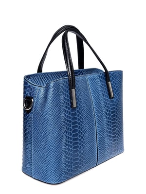 Roberta M Blauw Rundleer Tas