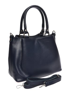 Roberta M Blauw Rundleer Tas