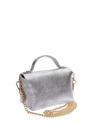 Roberta M Zilver Rundleer Tas