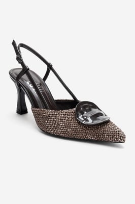 Levia Geweven Pump met Puntige Neus en Slingback