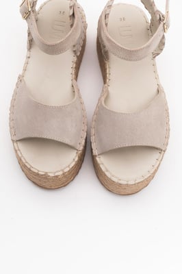 Serez Leren Platform Espadrilles Sandaal (Dames)