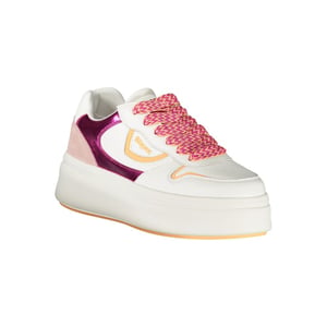 Blauer Witte Polyurethaan Dames Sneakers