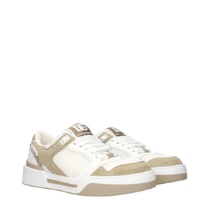 Dolce & Gabbana Witte Stoffen Lage Sneakers