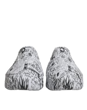 Dolce & Gabbana Witte Zwarte Graffiti Daymaster Sneakers Schoenen