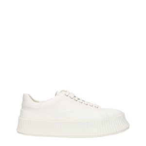 Jil Sander Witte Fabric Platform Sneakers