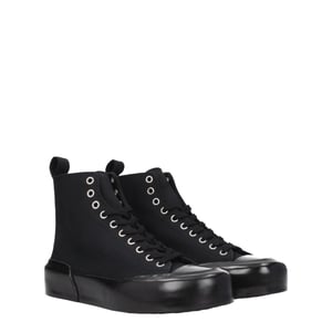 Jil Sander Zwarte Stof Hoge Sneakers