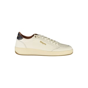 Blauer Witte Leren Dames Sneakers