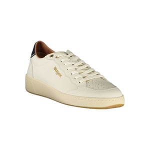 Blauer Witte Leren Dames Sneakers