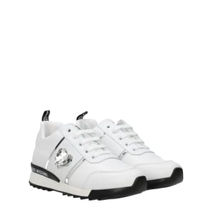 Love Moschino Witte Leren Lage Sneakers