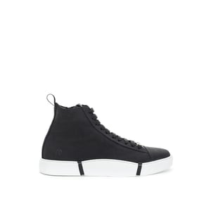 Roberto Cavalli Zwarte Suède Leren Hoge Sneakers