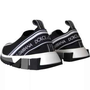 Dolce & Gabbana Zwarte Witte Slip On Sorrento Sneakers Schoenen
