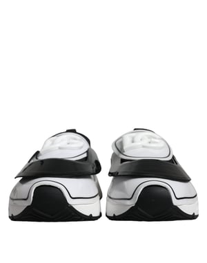 Dolce & Gabbana Witte Zwarte Logo Plaque Daymaster Sneakers Schoenen
