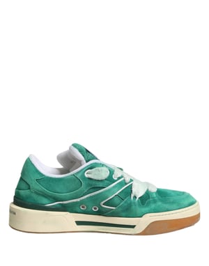 Dolce & Gabbana Groene Suède Nieuwe Roma Lage Sneakerschoenen