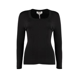 MSGM Zwart Katoen Wol Polyamide Sweater