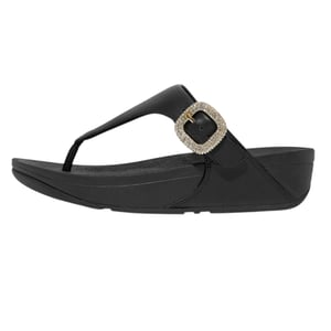 Fit Flop Dames/Dames Lulu Leren Sandalen met Ruitsteentje Gesp (Zwart)