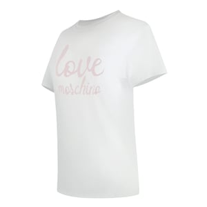 Love Moschino T-shirt Met Opvallend Roze Logo In Wit