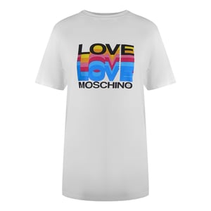 Love Moschino Gelaagd Logo Wit T-shirt