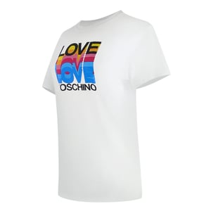 Love Moschino Gelaagd Logo Wit T-shirt