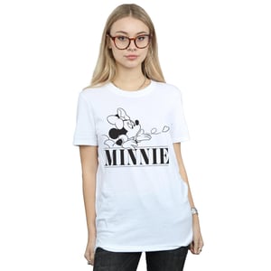 Disney Dames/Dames Minnie Mouse Kiss Cotton Boyfriend T-shirt (Wit)