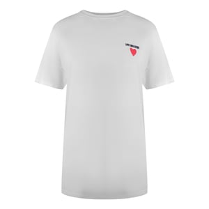 Love Moschino Small Heart Signature Logo White T-shirt