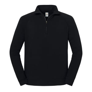 Fruit of the Loom Heren Iconic Premium Sweatshirt met Quarter Zip (Zwart)