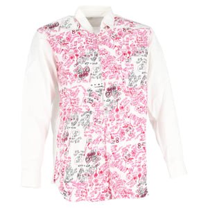 Comme Des Garçons overhemd met lange mouwen en print van wit katoen