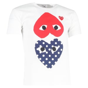 Comme Des Garcons Play Polka Dot Heart T-shirt in wit katoen
