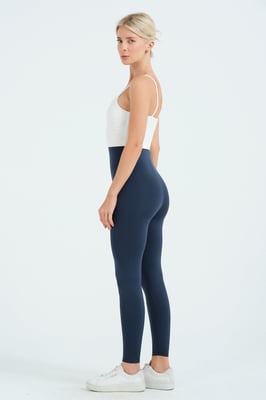 JUSTEVER High Waist Slimming Laser Cut Sports Petrol Dameslegging - Active