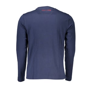 La Martina Regal Blauwe Crewneck Geborduurd T-shirt