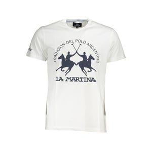 La Martina Witte Katoenen Heren T-Shirt