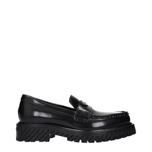 Off-White Zwarte Leren Instapschoenen