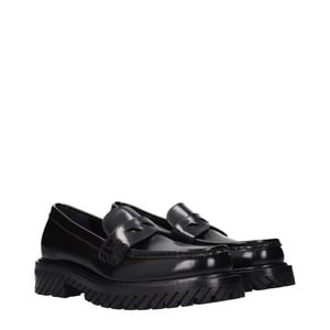 Off-White Zwarte Leren Instapschoenen