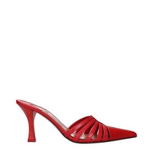 Paris Texas Rode Leren Stiletto Hakken Sandalen