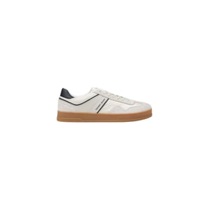 Tommy Hilfiger Jeans Crème Leren Lage Sneakers