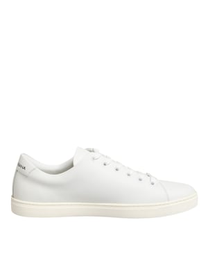 Dolce & Gabbana Witte Leren Heilig Hart Patchesneakers Schoenen