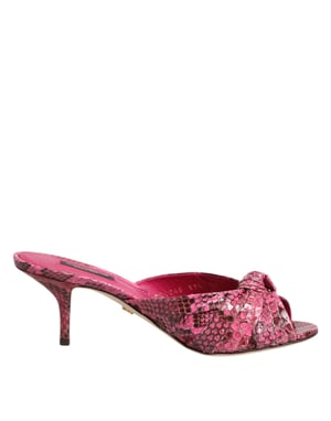 Dolce & Gabbana Roze Leren Hakken Slides Sandalen Schoenen
