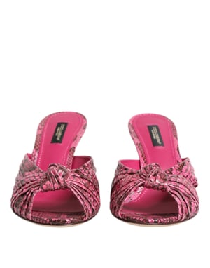 Dolce & Gabbana Roze Leren Hakken Slides Sandalen Schoenen